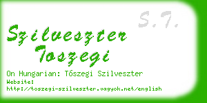szilveszter toszegi business card